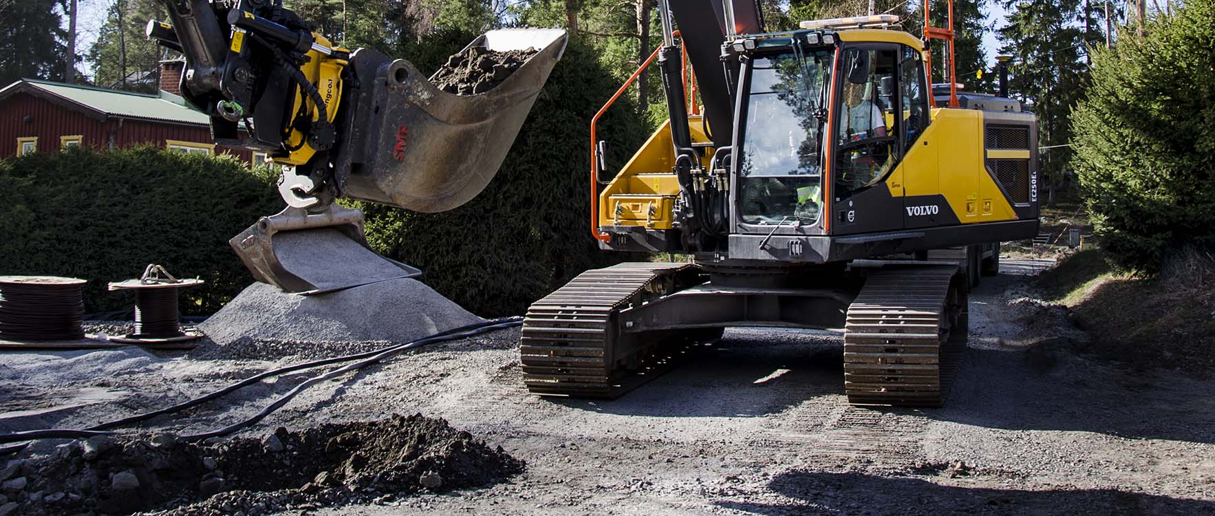 Graven van sleuven voor afwatering