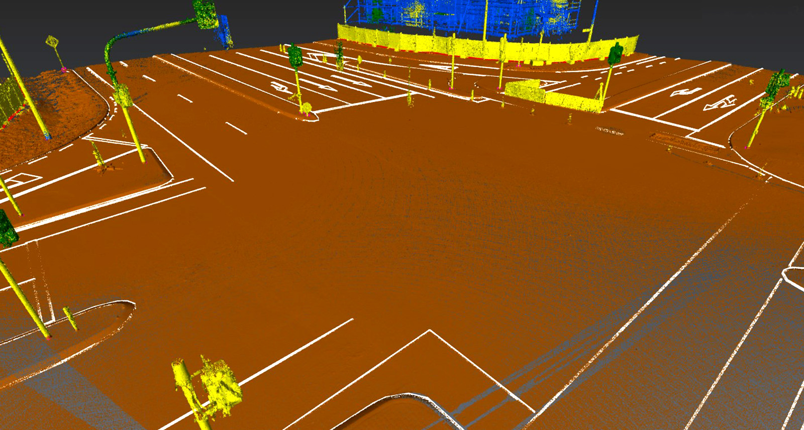 Isolate various assets from street signs to paved roads or sidewalks with the Road classification model.
