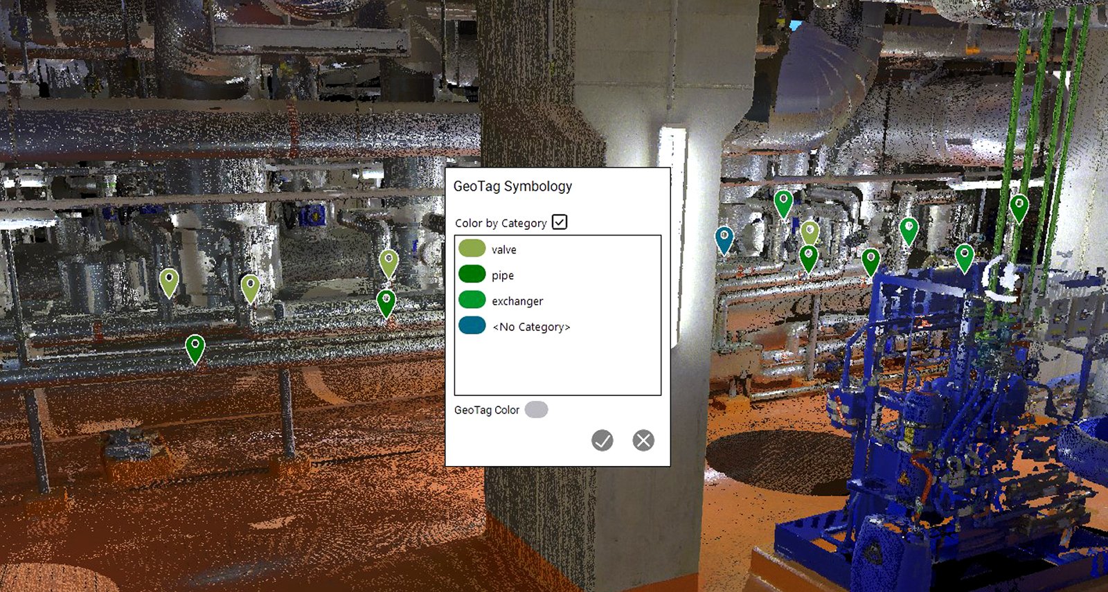 Leica TruView GeoTag Categories feature