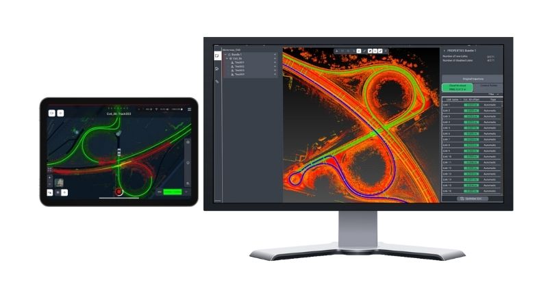 Preview of Leica Pegasus FIELD and OFFICE software, enabling mobile mapping data processing, trajectory refinement, and visualisation.