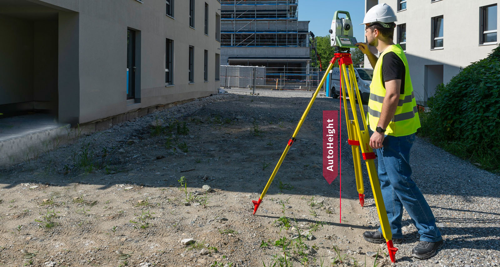 Leica TS16 gerobotiseerd total station met de AutoHeight-functie