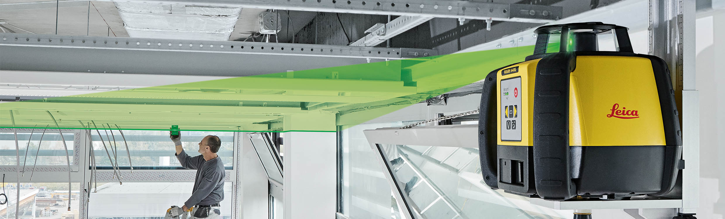 Leica Rugby 640G – Green Beam Rotating Laser | Leica Geosystems
